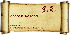 Zacsek Roland névjegykártya